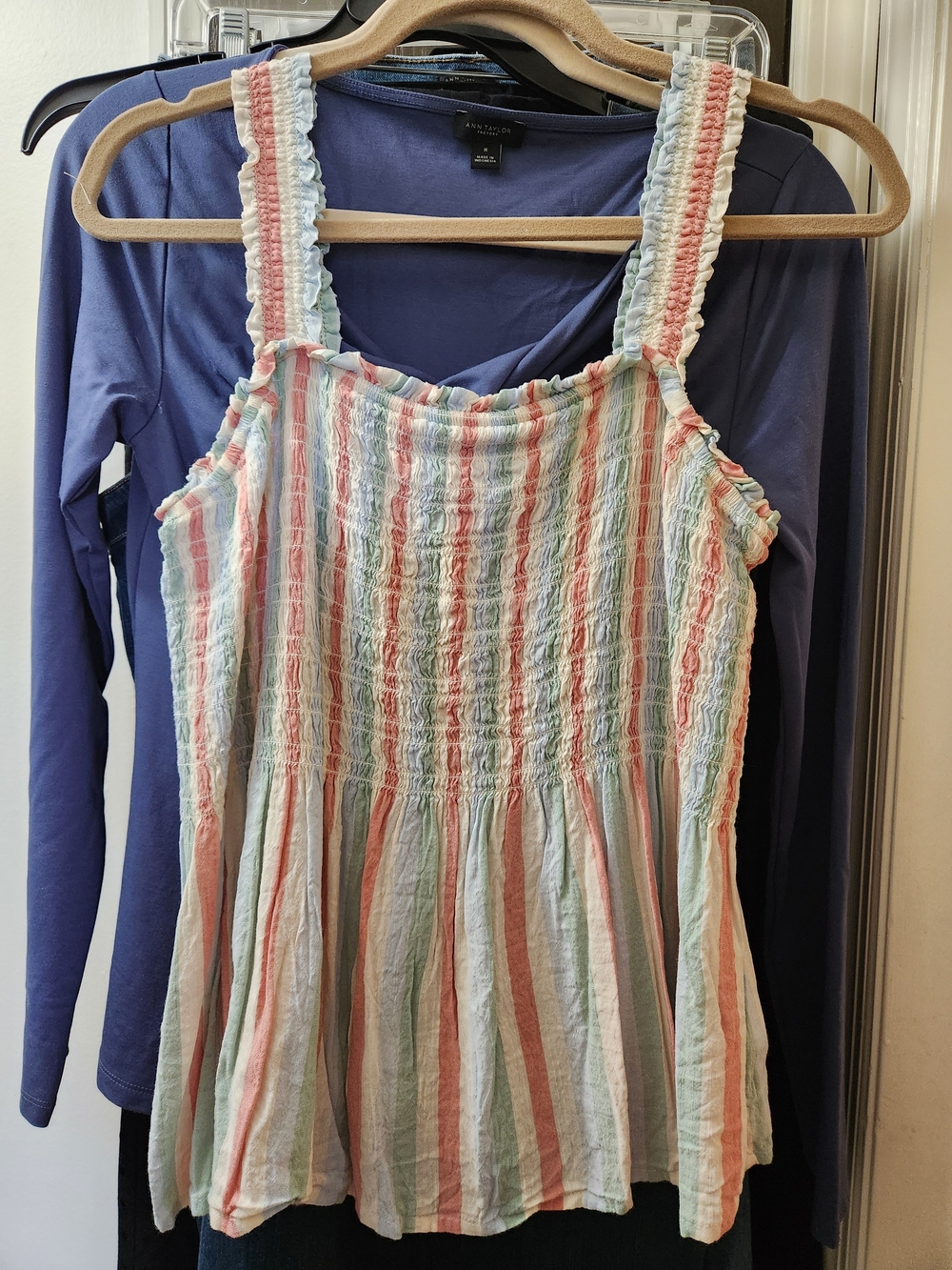 Flowy Smocked Striped Tank